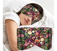 Vegano Frutas y verduras vivas Imprimir, Antifaz para dormir, ideal para el hogar, viajes y trabajo por turnos. Cubre completamente los ojos y bloquea la luz.