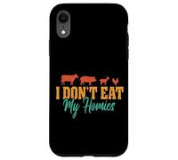 Vegano No como mis homies Retro vegetariano a base de Carcasa para iPhone XR