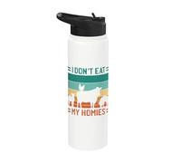 Vegano No te comas a mis amigos Vegetariano divertido vida Stainless Steel Insulated Water Bottle