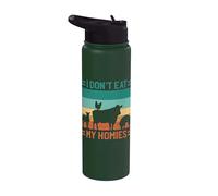 Vegano No te comas a mis amigos Vegetariano divertido vida Stainless Steel Insulated Water Bottle