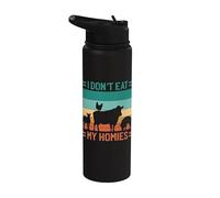 Vegano No te comas a mis amigos Vegetariano divertido vida Stainless Steel Insulated Water Bottle