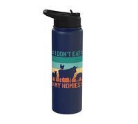 Vegano No te comas a mis amigos Vegetariano divertido vida Stainless Steel Insulated Water Bottle
