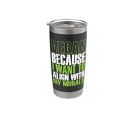 Vegano se alinea con mi moral Vaso térmico de acero inoxidable de doble pared