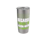 Vegano se alinea con mi moral Vaso térmico de acero inoxidable de doble pared