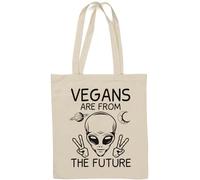 Vegans are from The Future - Bolsa de algodón natural, color blanco