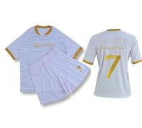 VEGAS FC - Camiseta de fútbol para niños, Unisex, Ropa Deportiva para niños, Camisetas y Pantalones Cortos de Entrenamiento (FR/ES, Letras, 6 años, White & Golden)
