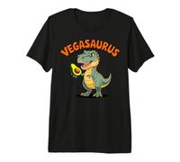 VEGASAURUS Dinosaurio T-Rex Comer Aguacate Estilo de Vida Vegano Camiseta Premium