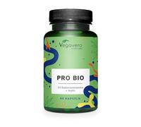 Vegavero BIO Probióticos Veganos | Con Inulina (Prebiótico) | Testado en Laboratorio | Sin Aditivos | 60 Cápsulas | Bifidobacterium Lactis + Longum + Lactobacillus Plantarum + Rhamnosus