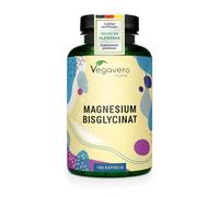 Vegavero Bisglicinato de Magnesio | 400 mg de Magnesio Elemental por Dosis Diaria | 180 Cápsulas | Alta Absorción | Magnesio Quelado | Sistema Nervioso, Músculos y Energía | Sin Aditivos & Vegano