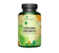 Vegavero Cúrcuma Orgánica con Pimienta Negra | 144 mg de Curcumina Real por Cápsula | Con 162 mg Curcuminoides + Piperina | 1 Cápsula al Día | Producido en Alemania | Sin Aditivos y Vegano