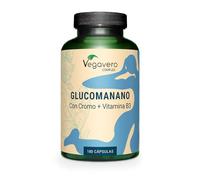 Vegavero Glucomanano Complex 4000 mg | 95% Glucomanano (Konjac 15:1) + Cromo Picolinato + Vitamina B3 (Niacina) | 180 Cápsulas | Testado en Laboratorio Alemán | Vegano y Sin Aditivos