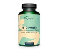Vegavero Keto Power | Complejo para Control de Peso y Metabolismo | Con Glucomanano (Konjac 95%), Carnipure L-Carnitina, Cromo y Zinc | 90 Cápsulas | Testado en Laboratorio | Vegano y Sin Aditivos
