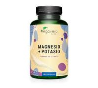 Vegavero Magnesio + Potasio | 180 Cápsulas | SIN ADITIVOS | Citrato de Magnesium | Analizado en Laboratorio | Electrolitos & Sales Minerales | Vegano