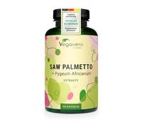 Vegavero Saw Palmetto + Pygeum Africanum | 700 mg de Extracto | Para 3 Meses (90 Cápsulas) | Extractos Estandarizados 45% Ácidos Grasos & 10% Esteroles | Testado en Laboratorio | Sin Aditivos y Vegano