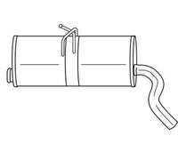 VEGAZ PGS-196 Silenciador trasero adecuado para PEUGEOT 206 Fastback (2A/C)