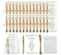 VEGCOO 30 juegos de regalo de despedida para colegas, bolígrafo de madera de la suerte con inscripción, con estuche para tarjetas, se utiliza como regalo de examen, regalo de despedida, regalo de