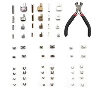 VEGCOO 32 juegos de reparación de cremallera de metal, deslizador de cremallera inferior, en forma de U para reparación de cremalleras de código (80 unidades) (B)