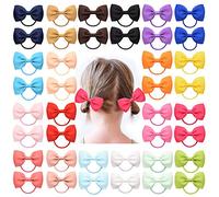 VEGCOO 40 Piezas Gomas Pelo Niña, Lazos de Pelo Banda Elástica, Cinta para el Cabello de Color Mixto, Accesorios para el Cabello para Bebé Niña (A)