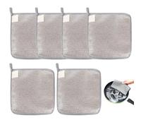 VEGCOO 6 Pcs Paños de Limpieza Tres Capas, Paños de Cocina Alambre Reutilizables para Limpieza Profunda, Estropajo Aluminio Multiusos Sin Rayar para Cocina, Platos, Fregaderos y Placas de Cocina(6)