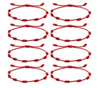 VEGCOO 8 Piezas Pulsera Roja, Pulsera Hilo Rojo Pulsera Mal de Ojo para Protección y Buena Suerte, Amuleto del Kabbalah, Pulseras Ajustable Regalos para Parejas Hombre Mujer y Familia