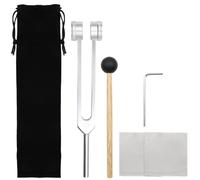 VEGCOO Diapasón Terapéutico, Diapasón 128Hz Aluminio, Cuidado por Vibración Diapasón, Diapasón Ofrece respuesta frecuencia, martillo de silicona, herramienta de reparación, paño de limpieza, bolsa de