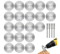 VEGCOO Disco de Corte de Diamante 40mm, Mini Discos De Corte Con Vástago 3 mm, para Cortar Metales Duros, Mármol, Vidrio y Cerámica (20pcs)