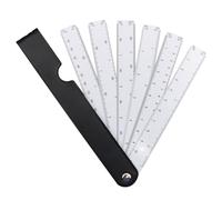 VEGCOO Escalímetro tipo Abanico, Regla Plegable con Múltiples Escalas y Transportador de Alta Precisión, Regla de Dibujo de Escala de Plástico, para Estudiantes, Arquitectos, Dibujo Técnico (1 PC)
