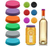 VEGCOO Juego de 18 latas de cierre para bebidas, tapas de silicona para bebidas de silicona, tapas de latas de cerveza, tapas coloridas, cierre para botellas, color: multicolor