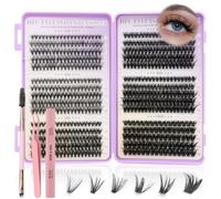 VEGCOO Juego de 570 extensiones de pestañas, 30D, 40D, 50D, 60D, 80D, 100D, aplicador doble y rizador de pestañas, juego de extensión de pestañas DIY, aspecto natural para principiantes y