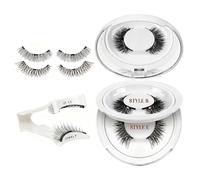 VEGCOO Juego de pestañas magnéticas estilo B/estilo E pestañas postizas magnéticas naturales conjunto completo mezclado con pinzas sin pegamento imán pestañas completas (estilo B + estilo E)