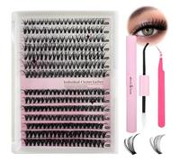VEGCOO Pestañas Postizas Naturels Cluster Lashes 280 Unds 30D+40D Pestañas Pelo a Pelo Extensiones de Pestañas Individuales Lash Cluster Tipo Racimo Ruso con Accesorios y Pinzas (9-16 mm)