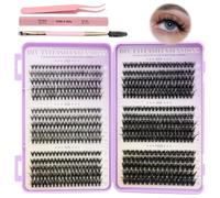 VEGCOO Pestañas Postizas Naturels Cluster Lashes 570 Unds 30-40-50-60-80-100D Pestañas Pelo a Pelo Extensiones de Pestañas Individuales Tipo Racimo Ruso(8-16 mm)