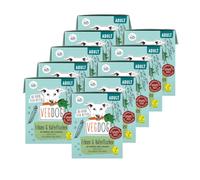 VEGDOG Alimento húmedo vegano para adultos Tetra Pak para perros adultos con guisantes y avena,alimento completo sin cereales para alérgicos con fuente de proteína alternativa,paquete de 10 x 390 g