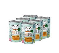 VEGDOG Alimentos húmedos veganos adultos para perros adultos con patatas, lentejas y mijo, alimento completo sin cereales para personas alérgicas con fuente alternativa de proteínas, paquete de