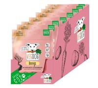 VEGDOG Beevys - Snack vegano para perros con remolacha, patata y arroz, apto para alérgicos, ahumado sobre madera de haya, 9 x 80 g