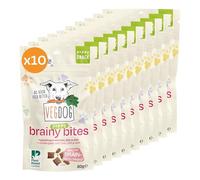 VEGDOG Brainy Bites cojines crujientes hipoalergénicos para perros (10 x 80 g) | Premios con ácidos grasos para apoyar la salud cerebral | Adecuado para cachorros