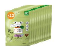 VEGDOG Veggies Skincare - Aperitivo hipoalergénico para perros, 10 x 125 g | Snack de entrenamiento para pieles y piel, aperitivo de proteínas para alérgicos con castaña y cáñamo, sin alérgenos