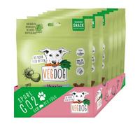 VEGDOG Veggies Skincare - Snack vegano para perros, aperitivo de entrenamiento para personas alérgicas con castaña y celpalge para un pelaje radiante y piel sana, paquete de 10 x 125 g