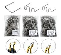Vegena 1500 Piezas Grapas Soldadura Onduladas, Grapas Soldadura Caliente, Grapas Onduladas de Acero para Soldar Reparación de Parachoques de Plastico de Autos, 0,8mm y 0,6mm