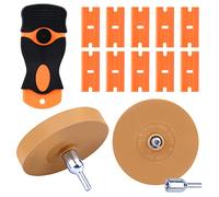 Vegena 2 gomas de borrar con adaptador - Borrador de lámina para coche, goma, con rascador de plástico y hoja de plástico para quitar las láminas, restos de pegamento en el coche