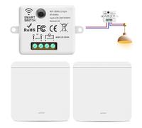 2 Piezas Interruptor Inalambrico, Juego De Interruptores Inalámbricos, Interruptor De Luz Inalámbrico, Kit De Interruptor De Luces Inalámbricas Interruptor Con Mando A Distancia Para Lámpara Casa
