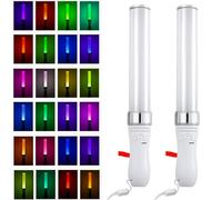 Vegena 2 Piezas Palos Led,24 Colores Palos Brillantes Intermitentes,3W,25CM,Palos De Espuma Luminosos,Palos Luminosos Boda,Luminosos Fluorescentes Para Fiestas, Conciertos