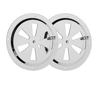 Vegena 2 rosetas redondas de 125 mm de acero inoxidable para ventilación, chapa de ventilación, ventiladores de branquia, con cierre, válvula de plato, válvula redonda para ahumador, barco, campista,