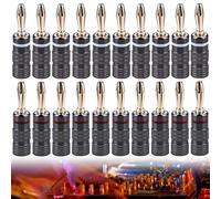 Vegena 20 Vegena Conectores Banana, Conector Banana Atornillable 4mm, Banana Conector, Banana Connector Goldplated para Cable De Altavoces Amplificador Receptor AV