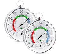 Vegena 2pcs Termómetro Higrómetro De Interior, Higrómetro Del Termómetro, Termohigrómetro Termómetro Analógico Indicador De Temperatura Con Anillo De Suspensión Para El Invernadero De La Jardín