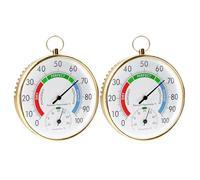 Vegena 2pcs Termómetro Higrómetro De Interior, Higrómetro Del Termómetro, Termohigrómetro Termómetro Analógico Indicador De Temperatura Con Anillo De Suspensión Para El Invernadero De La Jardín