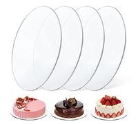Vegena 4 bandejas redondas para tartas, 30 cm de diámetro, acrílico, reutilizables, para tartas (25 cm)