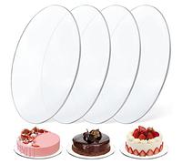 Vegena 4 bandejas redondas para tartas, 30 cm de diámetro, acrílico, reutilizables, para tartas (30 cm)