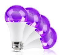 Vegena 4 piezas Bombilla UV, lámpara UV E27, 385-400nm Bombilla de Luz Ultravioleta, para Halloween, fiestas, discotecas, clubes, bares, body art