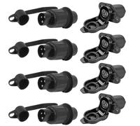 Vegena 4 Piezas Enchufes De Remolque & Zócalo De Remolque 3 Pines, Enchufe Y Zócalo Remolque,Enchufe Eléctrico del Tractor Hembra Macho,12v Impermeable Conector Adaptador Enchufe Remolque